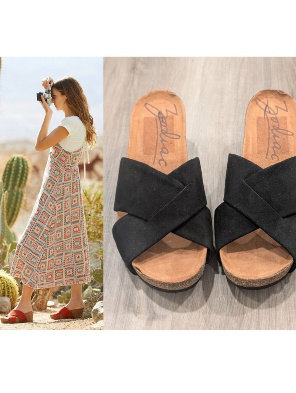 Zodiac | Mila Crisscross Wedge Sandals In Black (Size 10)